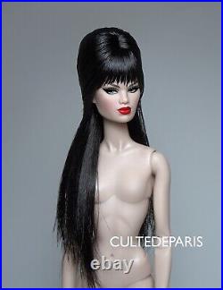 ELVIRA Custom Black Wig For Fashion Royalty 1/6 Scale dolls By CULTE DE PARIS